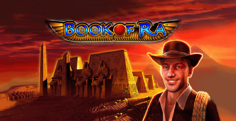 The Book of Ra Deluxe features an ancient Egyptian theme with pyramids in sight.